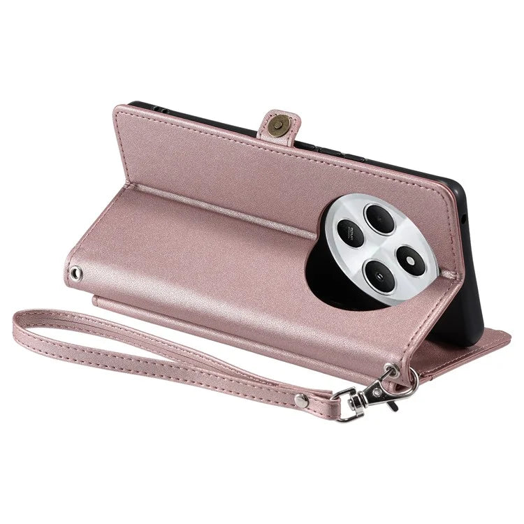 For Xiaomi Redmi 14C 4G Leather Case with Wrist Strap Wallet Stand Phone Cover