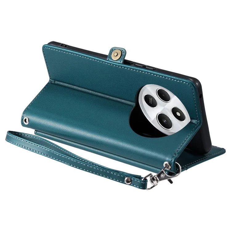 For Xiaomi Redmi 14C 4G Leather Case with Wrist Strap Wallet Stand Phone Cover