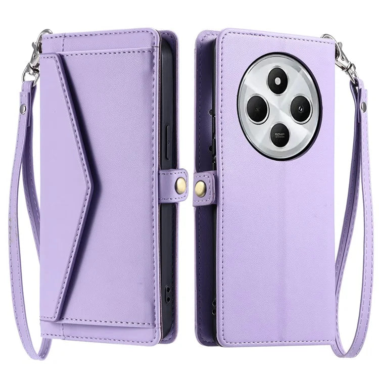 For Xiaomi Redmi 14C 4G Leather Case with Wrist Strap Wallet Stand Phone Cover