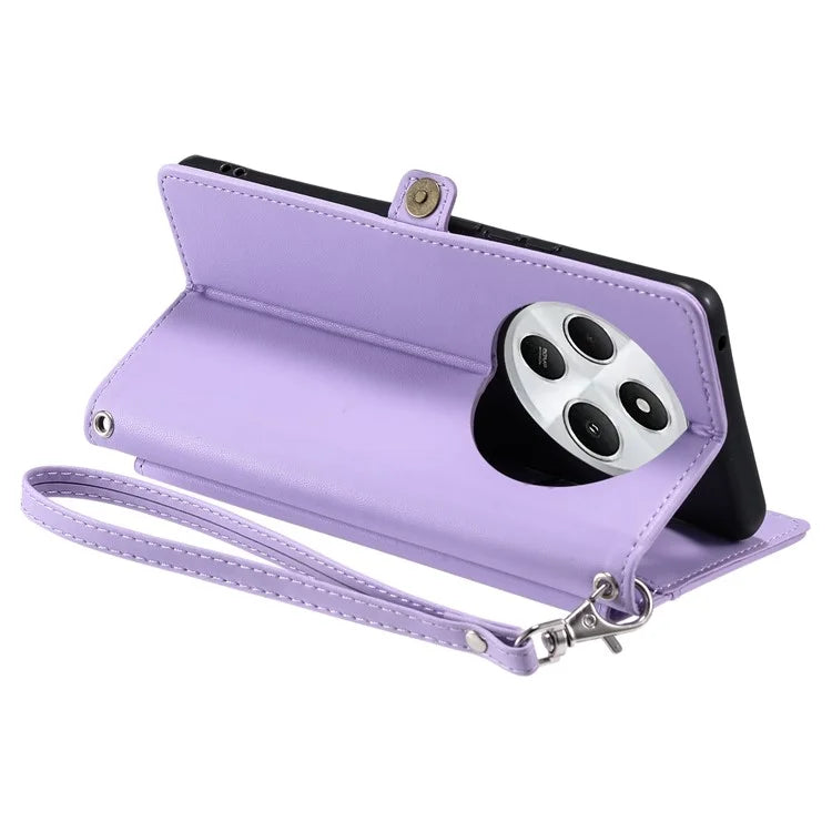 For Xiaomi Redmi 14C 4G Leather Case with Wrist Strap Wallet Stand Phone Cover