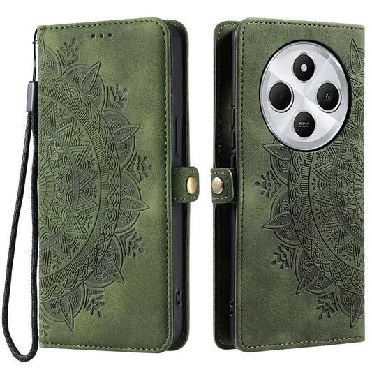 Style 016 For Xiaomi Redmi 14C 4G Case Skin Feel Totem Imprinted Wallet Leather Phone Cover