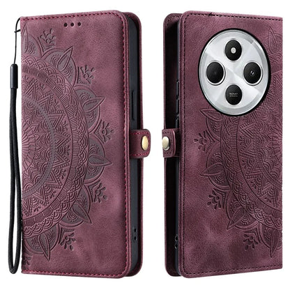 Style 016 For Xiaomi Redmi 14C 4G Case Skin Feel Totem Imprinted Wallet Leather Phone Cover