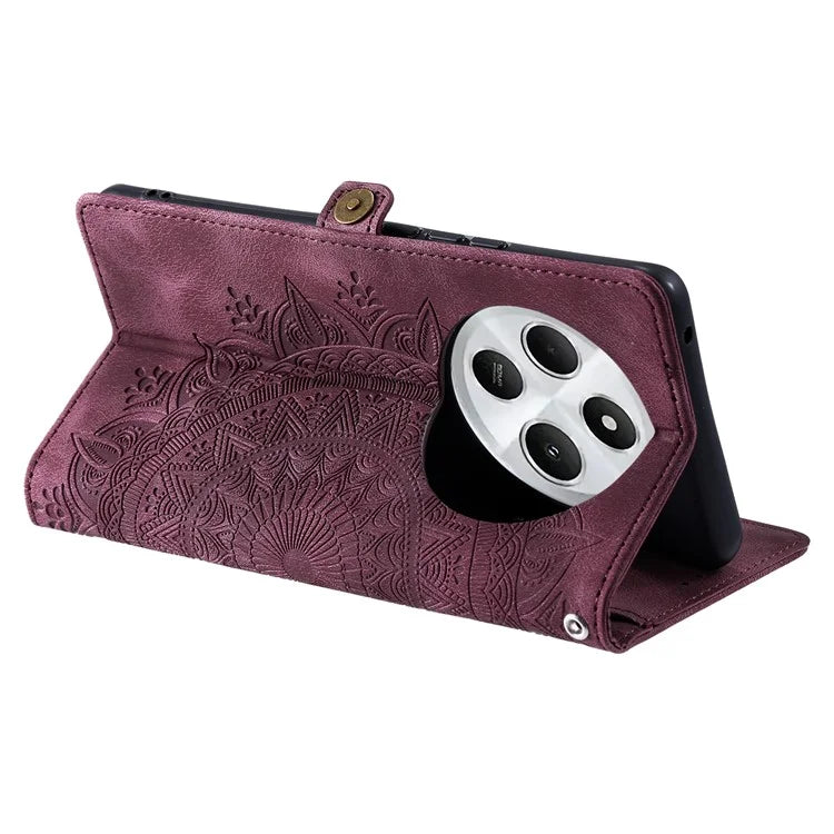 Style 016 For Xiaomi Redmi 14C 4G Case Skin Feel Totem Imprinted Wallet Leather Phone Cover