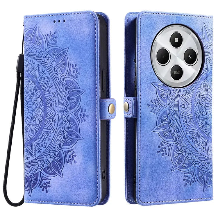 Style 016 For Xiaomi Redmi 14C 4G Case Skin Feel Totem Imprinted Wallet Leather Phone Cover