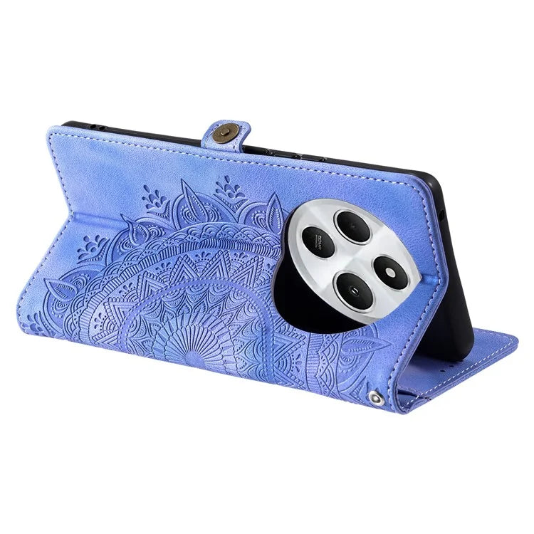 Style 016 For Xiaomi Redmi 14C 4G Case Skin Feel Totem Imprinted Wallet Leather Phone Cover