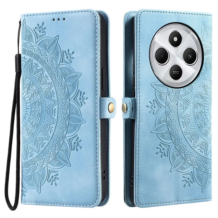Style 016 For Xiaomi Redmi 14C 4G Case Skin Feel Totem Imprinted Wallet Leather Phone Cover