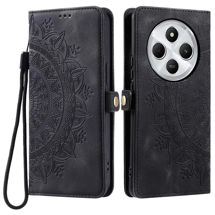 Style 016 For Xiaomi Redmi 14C 4G Case Skin Feel Totem Imprinted Wallet Leather Phone Cover