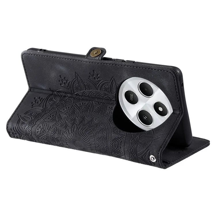Style 016 For Xiaomi Redmi 14C 4G Case Skin Feel Totem Imprinted Wallet Leather Phone Cover