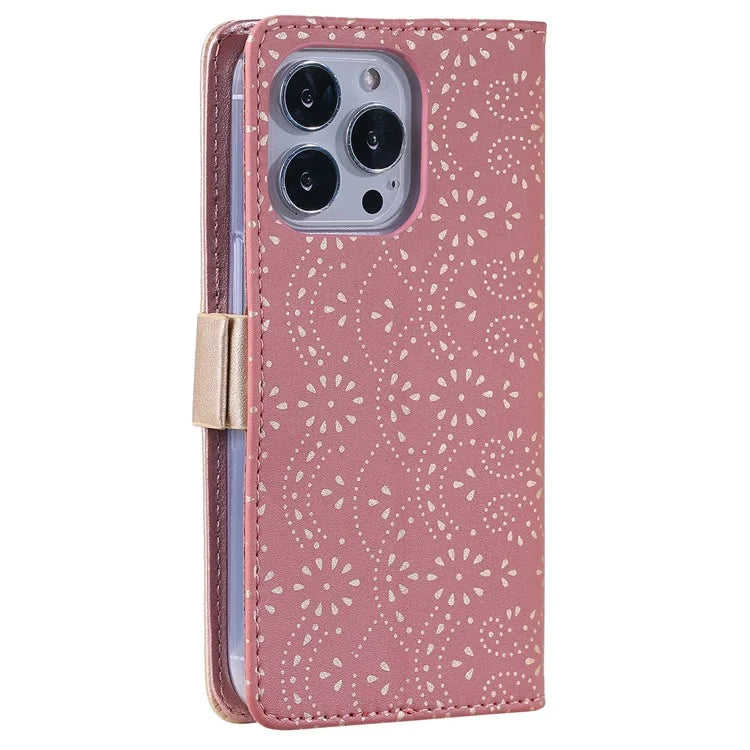 For iPhone 16 Pro Max Wallet Case PU Leather Zipper Pocket Phone Cover