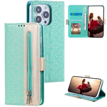 For iPhone 16 Pro Max Wallet Case PU Leather Zipper Pocket Phone Cover