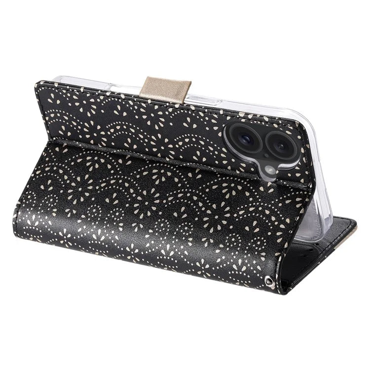 For iPhone 16 Plus Wallet Case PU Leather Zipper Pocket Phone Cover