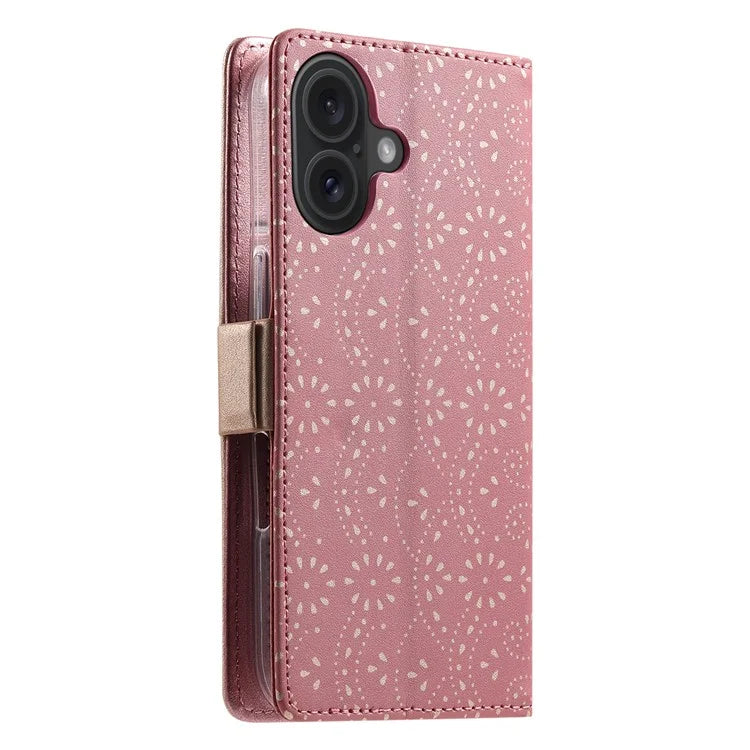 For iPhone 16 Plus Wallet Case PU Leather Zipper Pocket Phone Cover