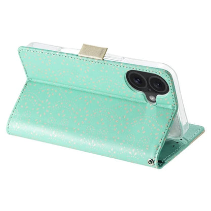 For iPhone 16 Wallet Case PU Leather Zipper Pocket Phone Cover
