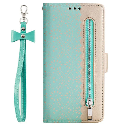 For iPhone 16 Wallet Case PU Leather Zipper Pocket Phone Cover