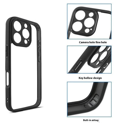 For iPhone 16 Pro Case Shockproof PC+TPU Clear Back Phone Cover
