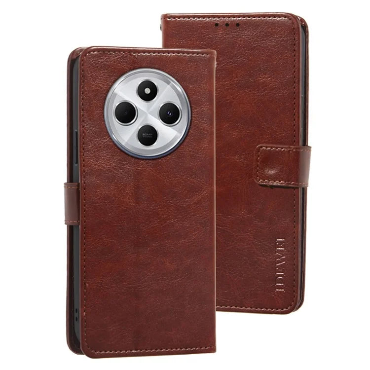 IDEWEI For Xiaomi Redmi 14C 4G Stand Case Crazy Horse Texture Leather Phone Cover
