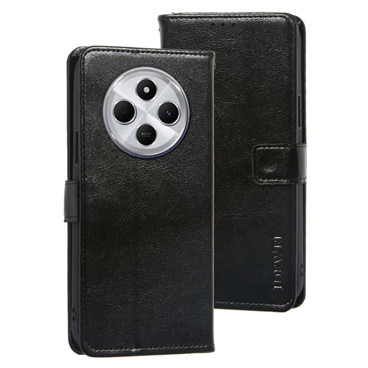 IDEWEI For Xiaomi Redmi 14C 4G Stand Case Crazy Horse Texture Leather Phone Cover