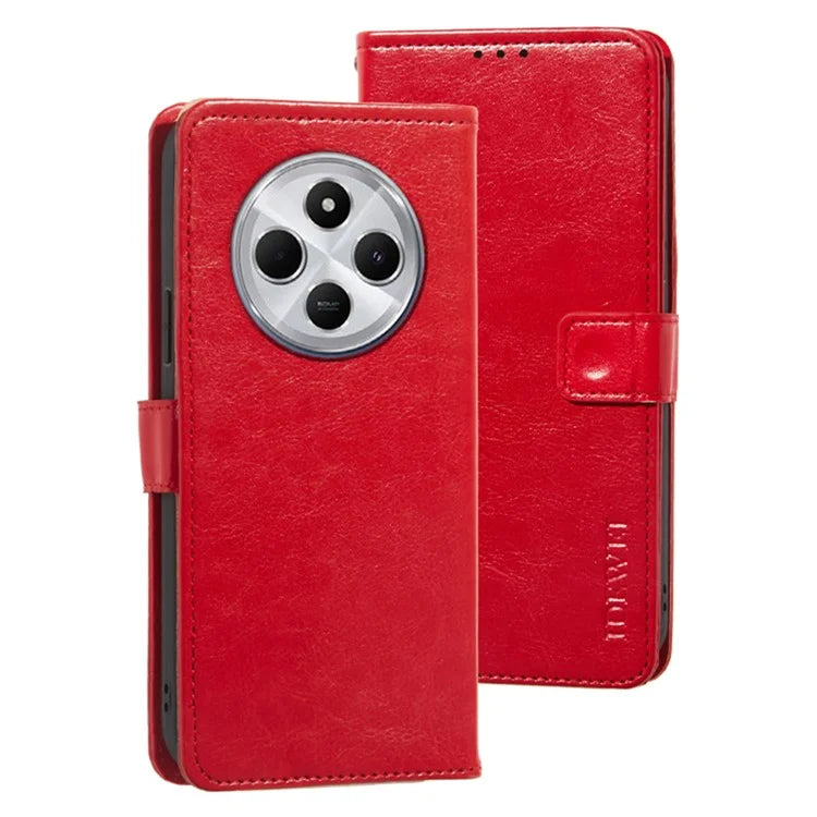 IDEWEI For Xiaomi Redmi 14C 4G Stand Case Crazy Horse Texture Leather Phone Cover