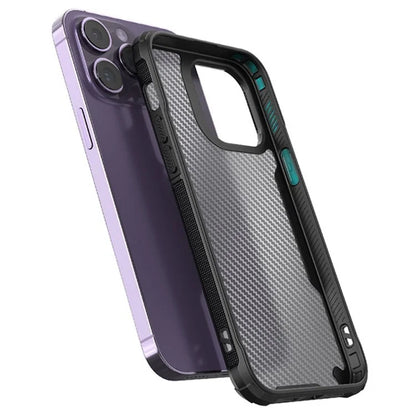For iPhone 16 Pro Max Case PC+TPU Phone Cover Anti-Scratch Phone Case Carbon Fiber Texture Shell