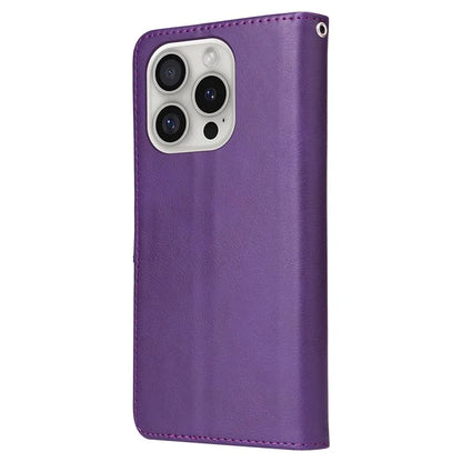 KT Leather Series-3 For iPhone 16 Pro Max Case PU Leather 2 in 1 Wallet Phone Cover Magnetic Detachable
