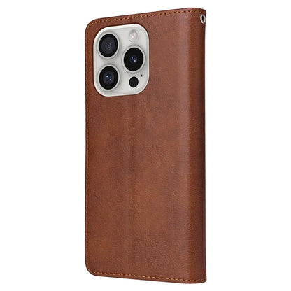 KT Leather Series-3 For iPhone 16 Pro Max Case PU Leather 2 in 1 Wallet Phone Cover Magnetic Detachable