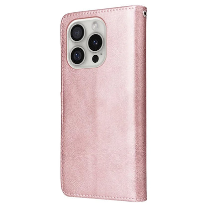 KT Leather Series-3 For iPhone 16 Pro Max Case PU Leather 2 in 1 Wallet Phone Cover Magnetic Detachable