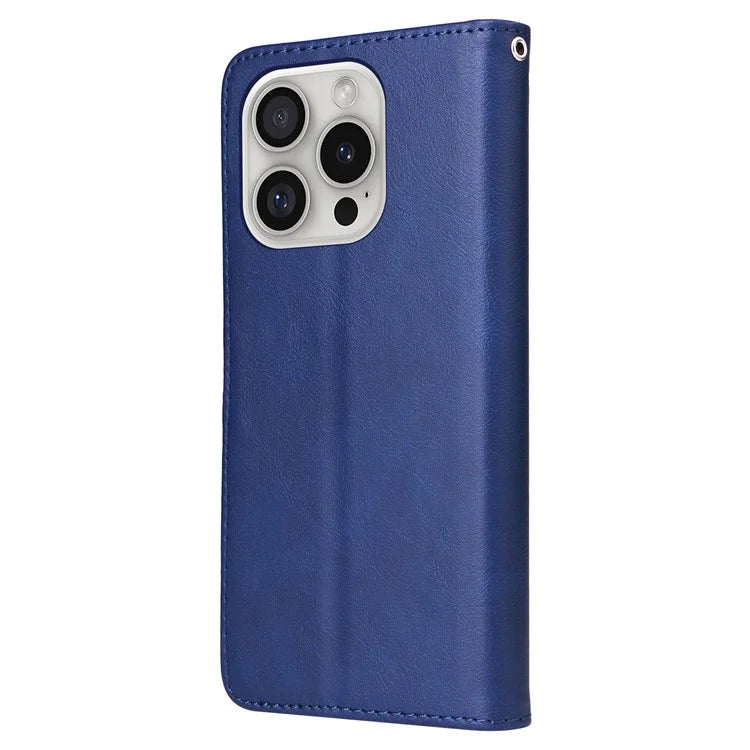 KT Leather Series-3 For iPhone 16 Pro Max Case PU Leather 2 in 1 Wallet Phone Cover Magnetic Detachable
