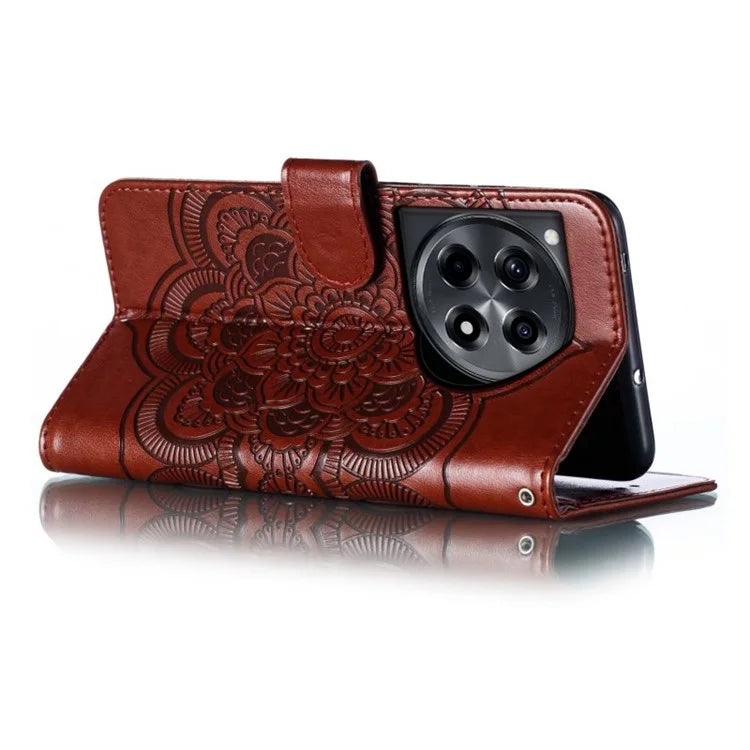 For OnePlus Ace 3 5G Case PU Leather Mandala Imprinted Design Wallet Phone Cover