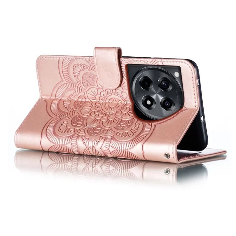 For OnePlus Ace 3 5G Case PU Leather Mandala Imprinted Design Wallet Phone Cover