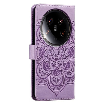 For Xiaomi 14 Ultra Case PU Leather Mandala Imprinted Design Wallet Phone Cover