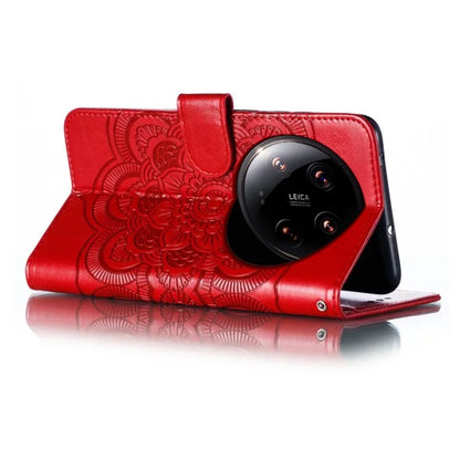 For Xiaomi 14 Ultra Case PU Leather Mandala Imprinted Design Wallet Phone Cover