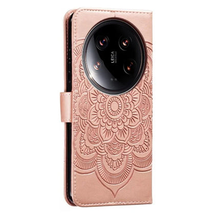 For Xiaomi 14 Ultra Case PU Leather Mandala Imprinted Design Wallet Phone Cover