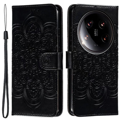 For Xiaomi 14 Ultra Case PU Leather Mandala Imprinted Design Wallet Phone Cover