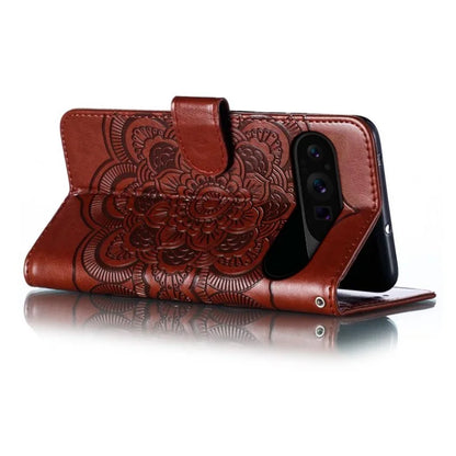 For Google Pixel 9 Pro XL Case PU Leather Mandala Imprinted Design Wallet Phone Cover