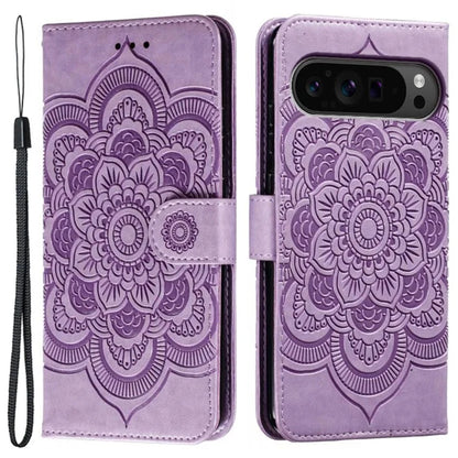 For Google Pixel 9 Pro XL Case PU Leather Mandala Imprinted Design Wallet Phone Cover