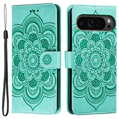 For Google Pixel 9 Pro XL Case PU Leather Mandala Imprinted Design Wallet Phone Cover