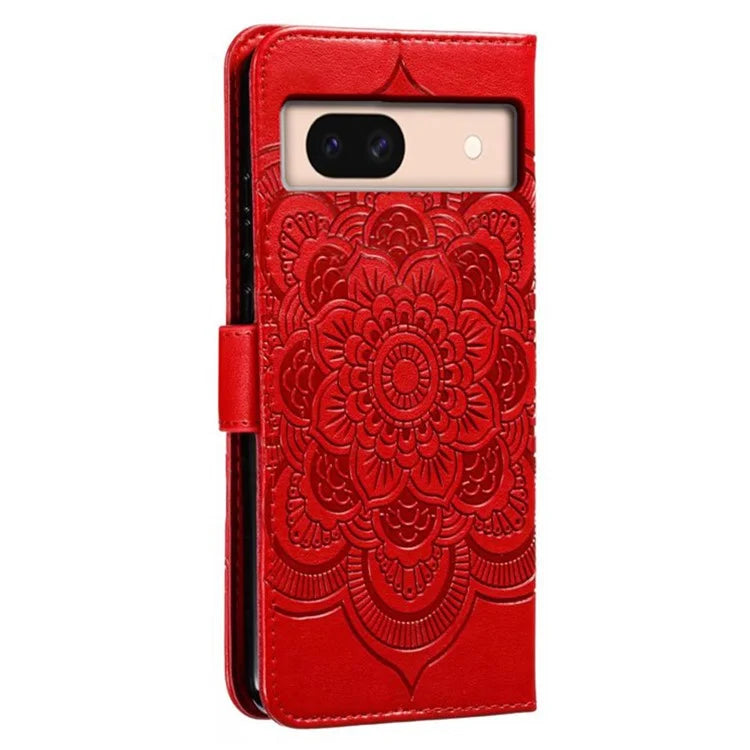 For Google Pixel 8a Case PU Leather Mandala Imprinted Design Wallet Phone Cover