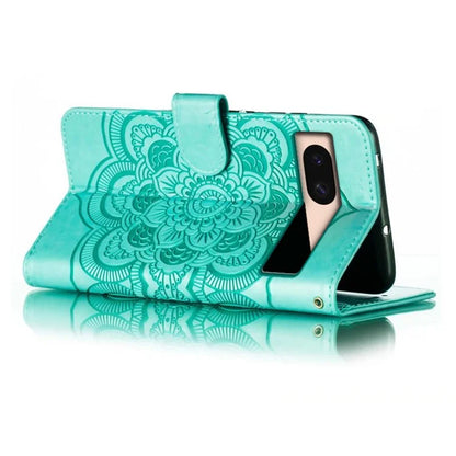 For Google Pixel 8a Case PU Leather Mandala Imprinted Design Wallet Phone Cover
