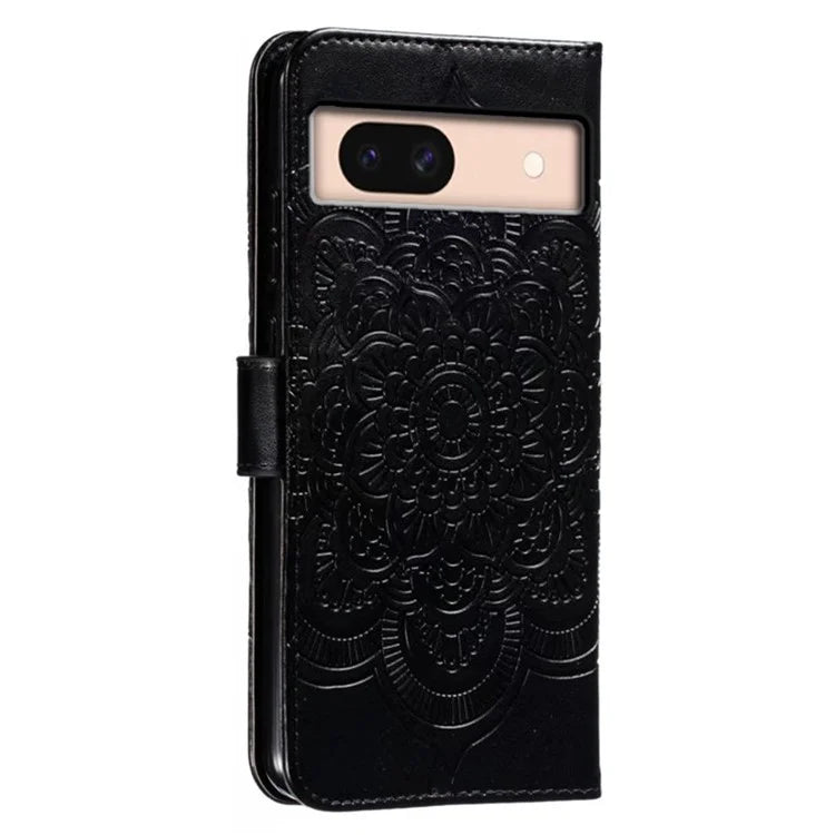 For Google Pixel 8a Case PU Leather Mandala Imprinted Design Wallet Phone Cover