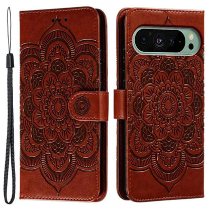 For Google Pixel 9 Pro / Pixel 9 Case PU Leather Mandala Imprinted Design Wallet Phone Cover
