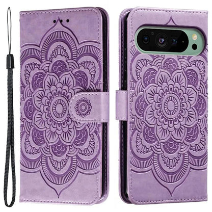 For Google Pixel 9 Pro / Pixel 9 Case PU Leather Mandala Imprinted Design Wallet Phone Cover