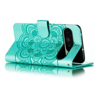 For Google Pixel 9 Pro / Pixel 9 Case PU Leather Mandala Imprinted Design Wallet Phone Cover