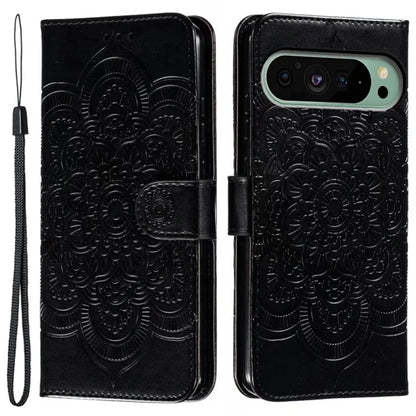 For Google Pixel 9 Pro / Pixel 9 Case PU Leather Mandala Imprinted Design Wallet Phone Cover