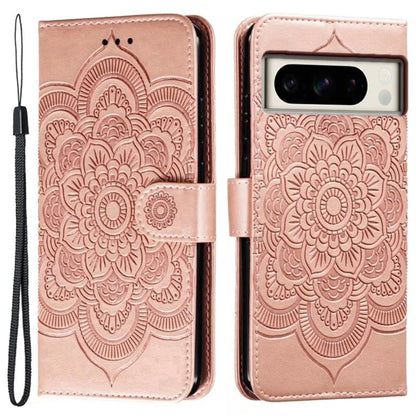 For Google Pixel 8 Pro Case PU Leather Mandala Imprinted Design Wallet Phone Cover