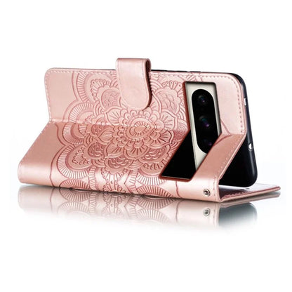 For Google Pixel 8 Pro Case PU Leather Mandala Imprinted Design Wallet Phone Cover