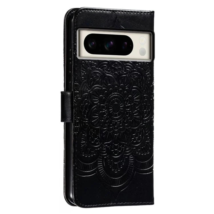 For Google Pixel 8 Pro Case PU Leather Mandala Imprinted Design Wallet Phone Cover