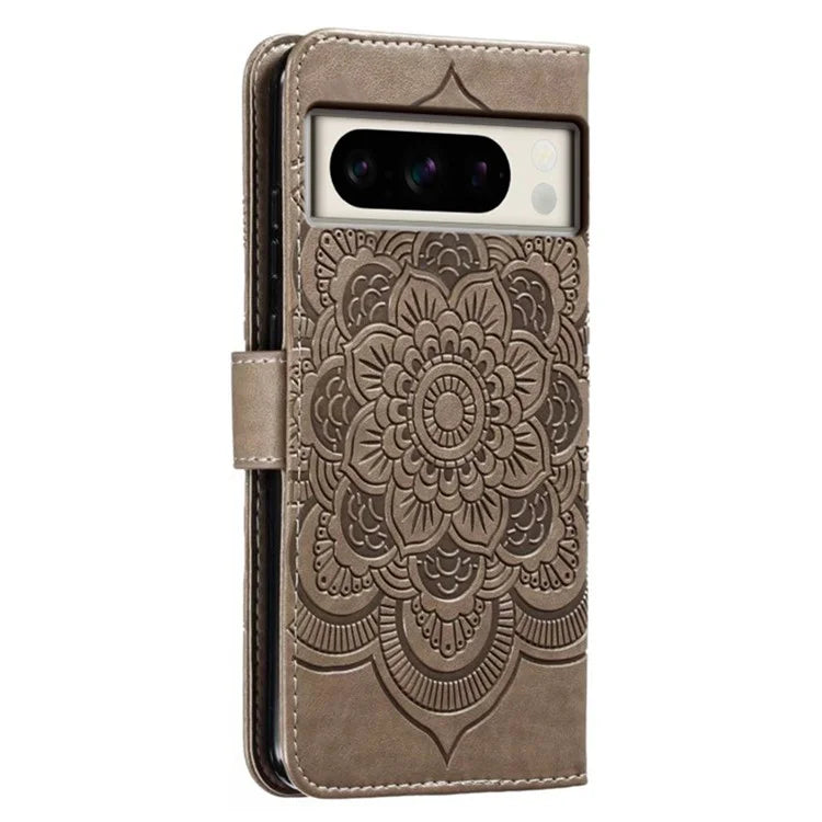 For Google Pixel 8 Pro Case PU Leather Mandala Imprinted Design Wallet Phone Cover