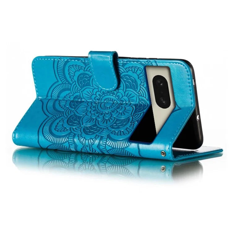 For Google Pixel 8 Case PU Leather Mandala Imprinted Design Wallet Phone Cover