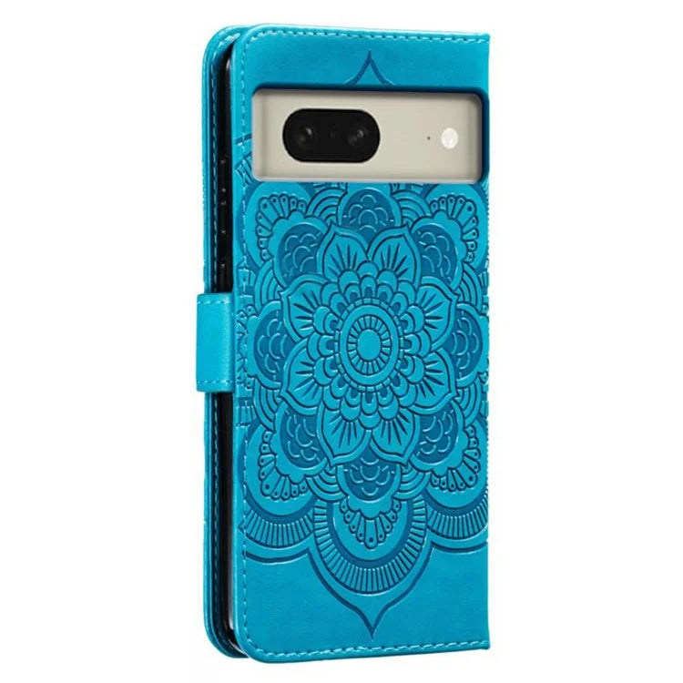 For Google Pixel 8 Case PU Leather Mandala Imprinted Design Wallet Phone Cover