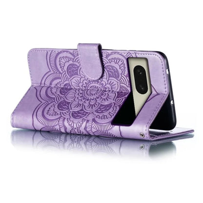 For Google Pixel 8 Case PU Leather Mandala Imprinted Design Wallet Phone Cover